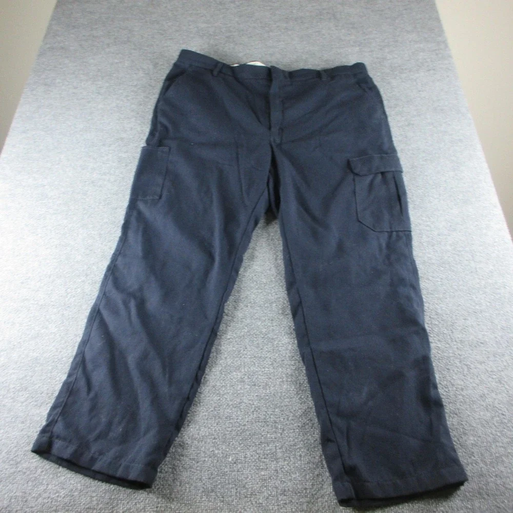 Bulwark FR Cargo Pants Mens 44x32 Blue Flame Resistant CAT 2 Workwear Canvas